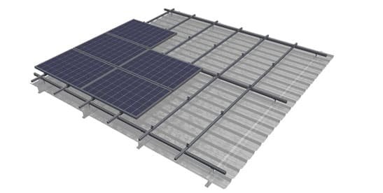 Solar panel structure for roofs with integrated CSA system
