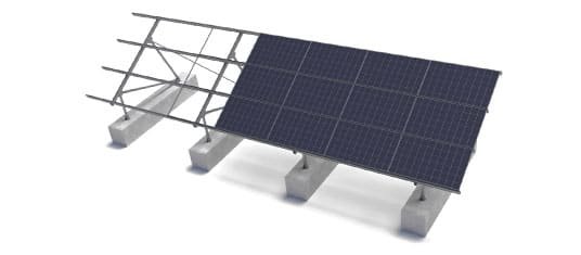 Structure for photovoltaic panels on the ground with CS-Land system Structure for photovoltaic panels on the ground with CS-Land system